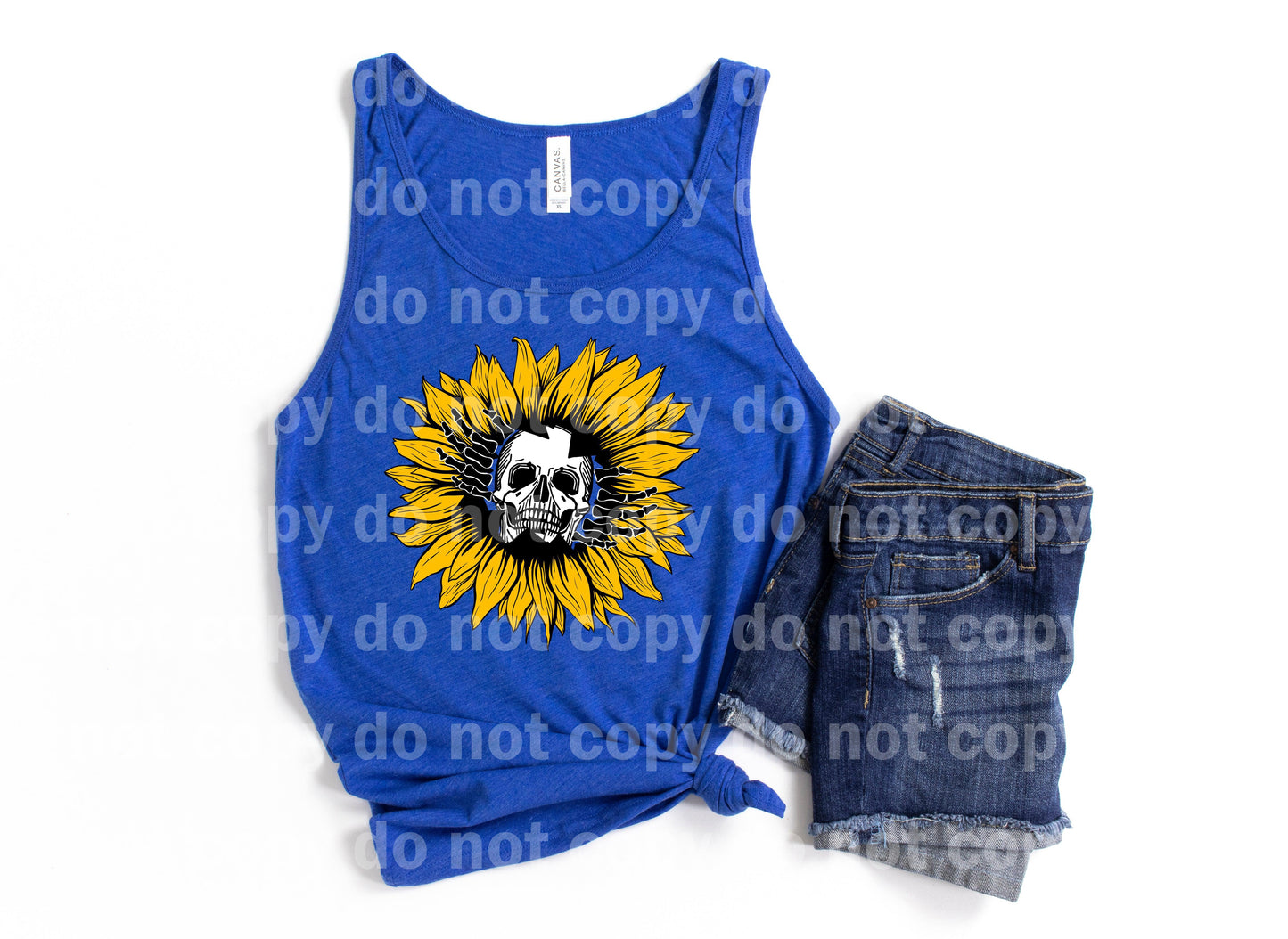 Sunflower Skull Dream print transfer