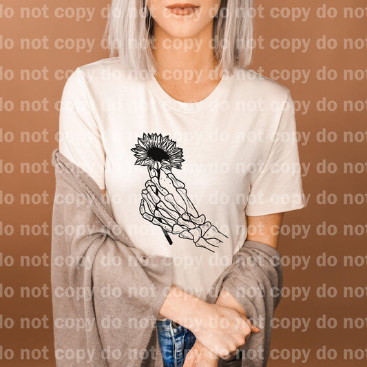 Sunflower With Skellie Hand Dream print transfer