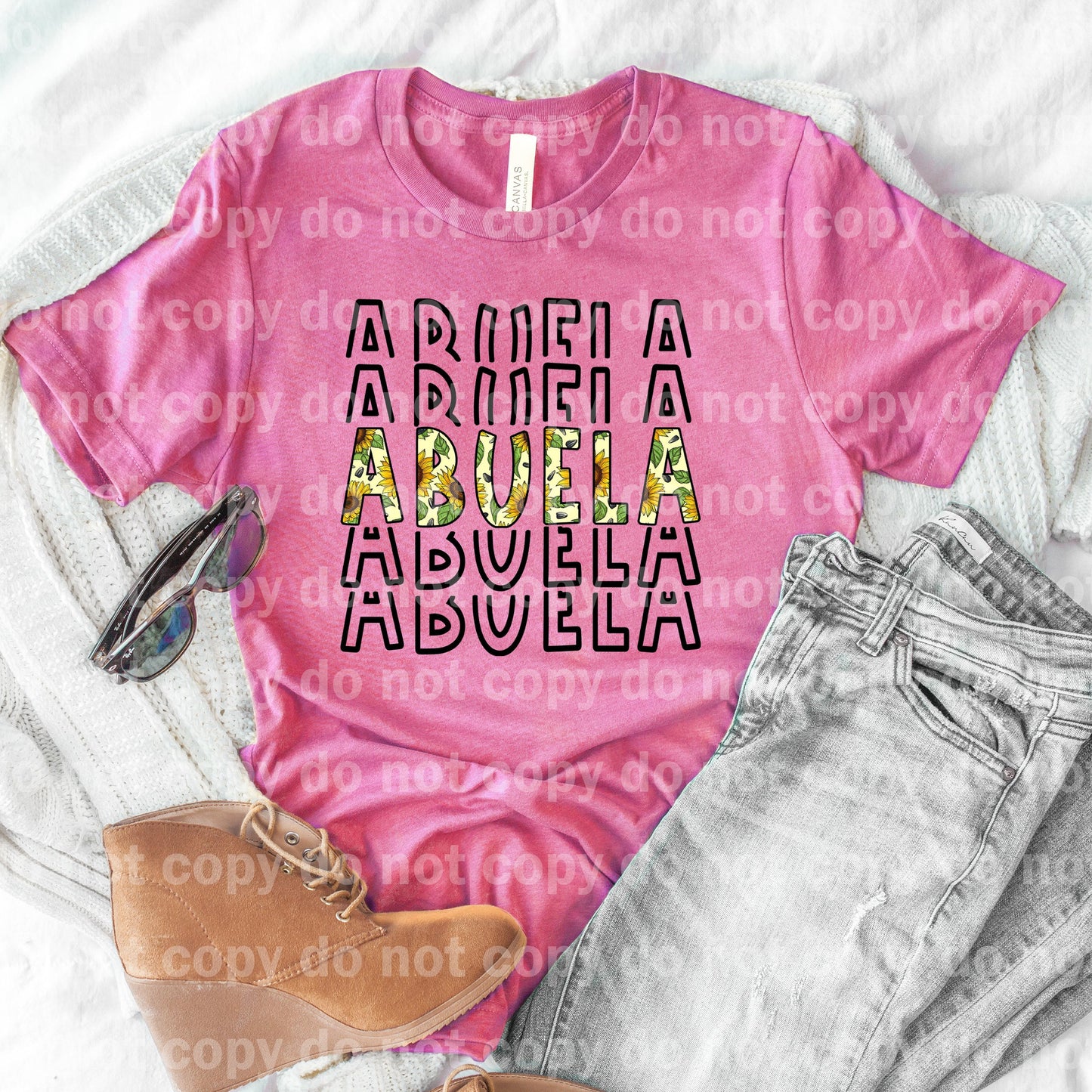 Abuela Sunflower Word Stack Dream Print or Sublimation Print