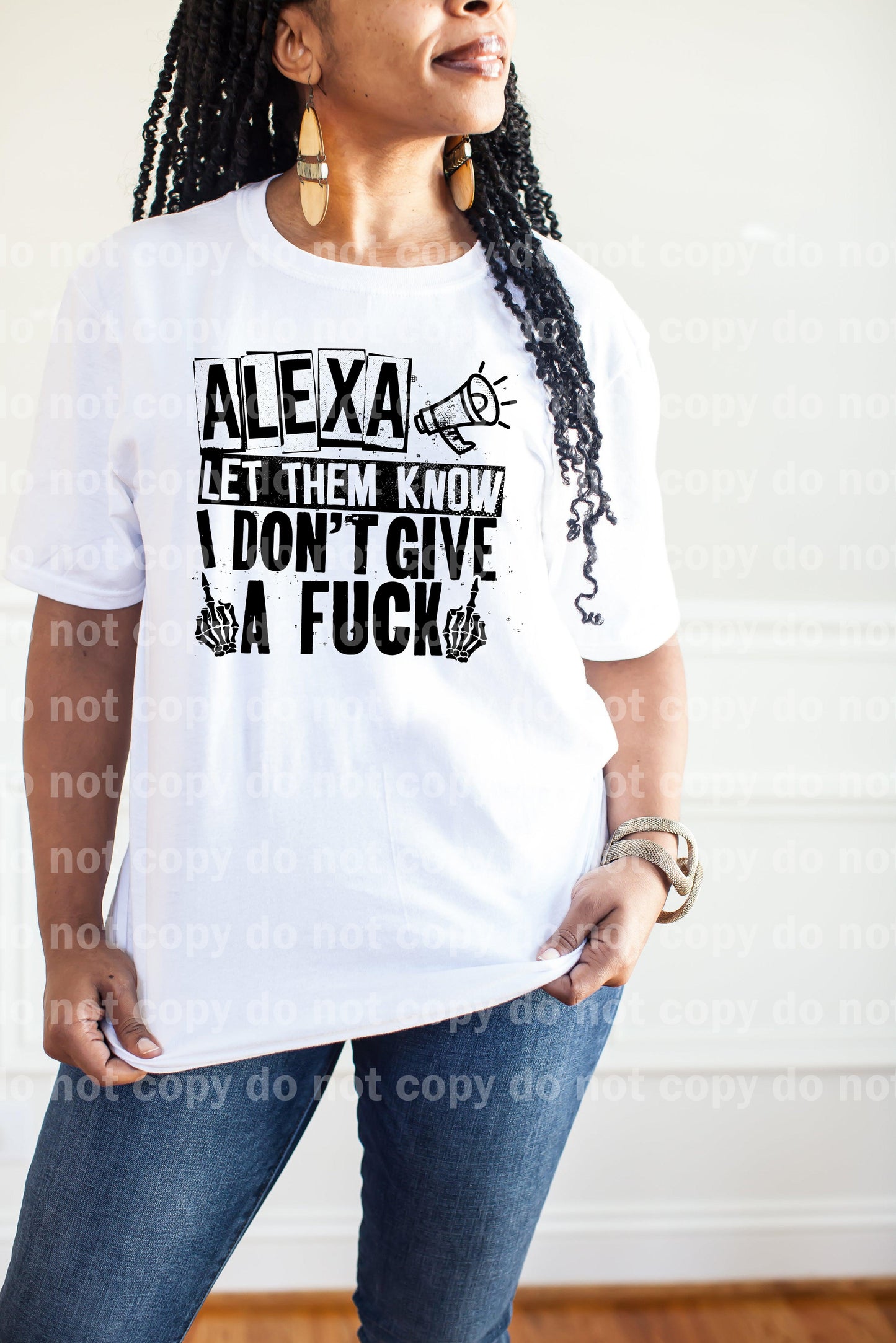 Alexa Let Them Know I Don't Give A Fuck Middle Finger Dream Print or Sublimation Print