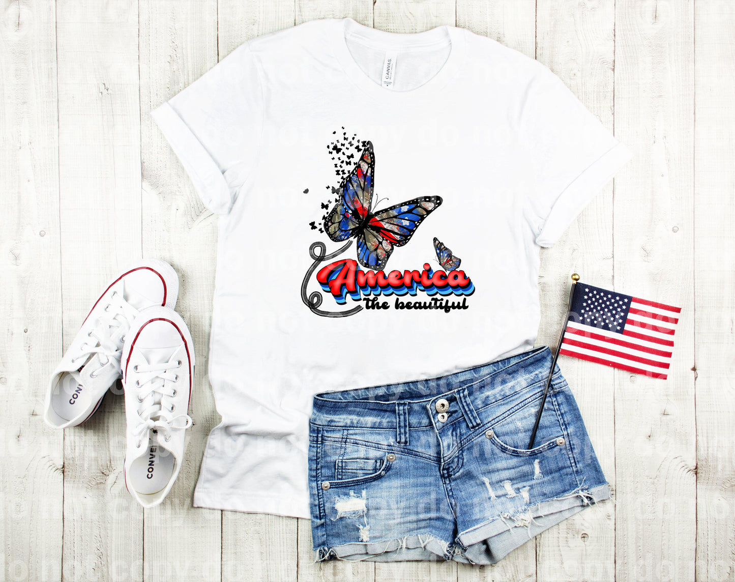 America The Beautiful Butterflies Dream Print or Sublimation Print