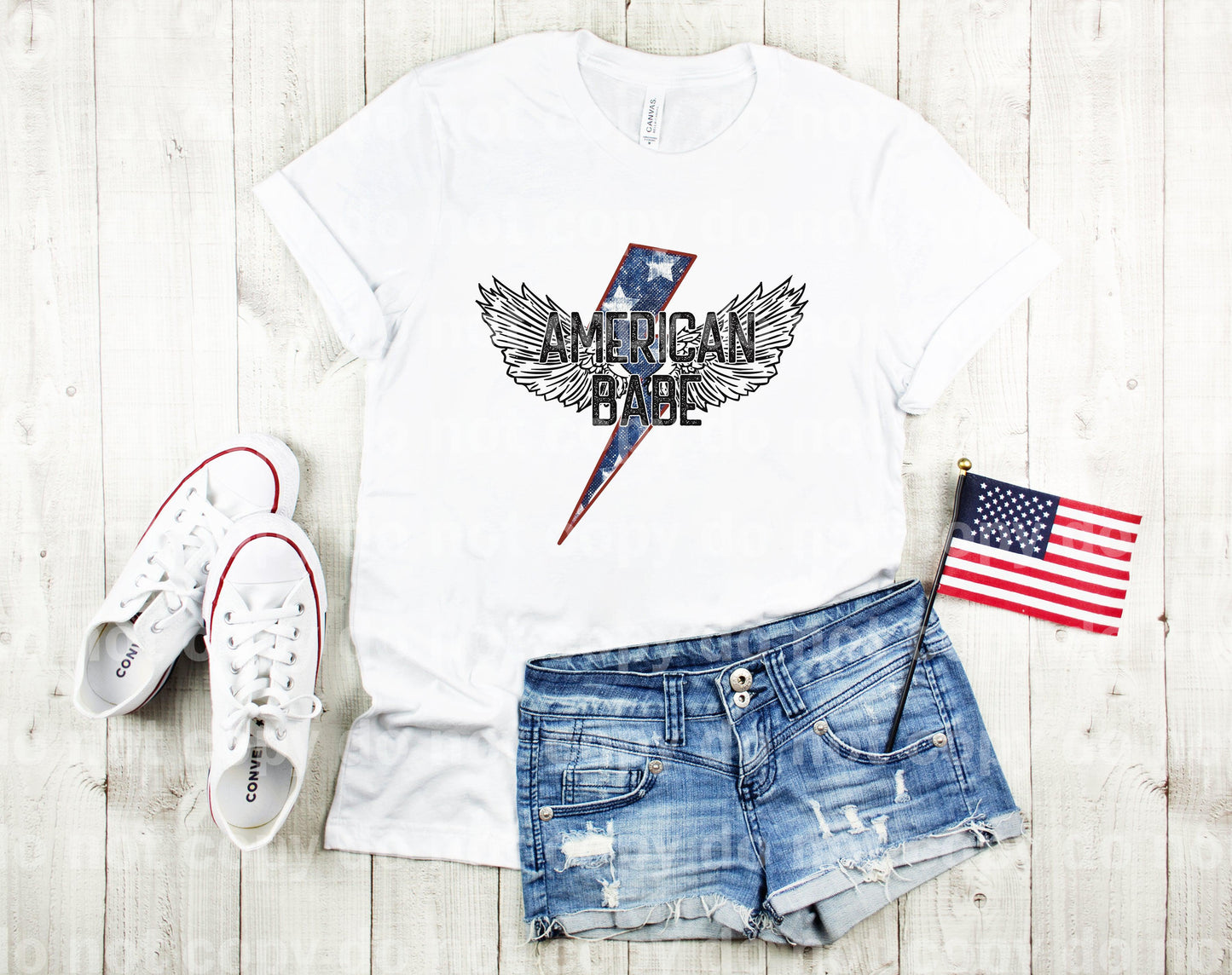 American Babe Wings Lightning Bolt Dream Print or Sublimation Print