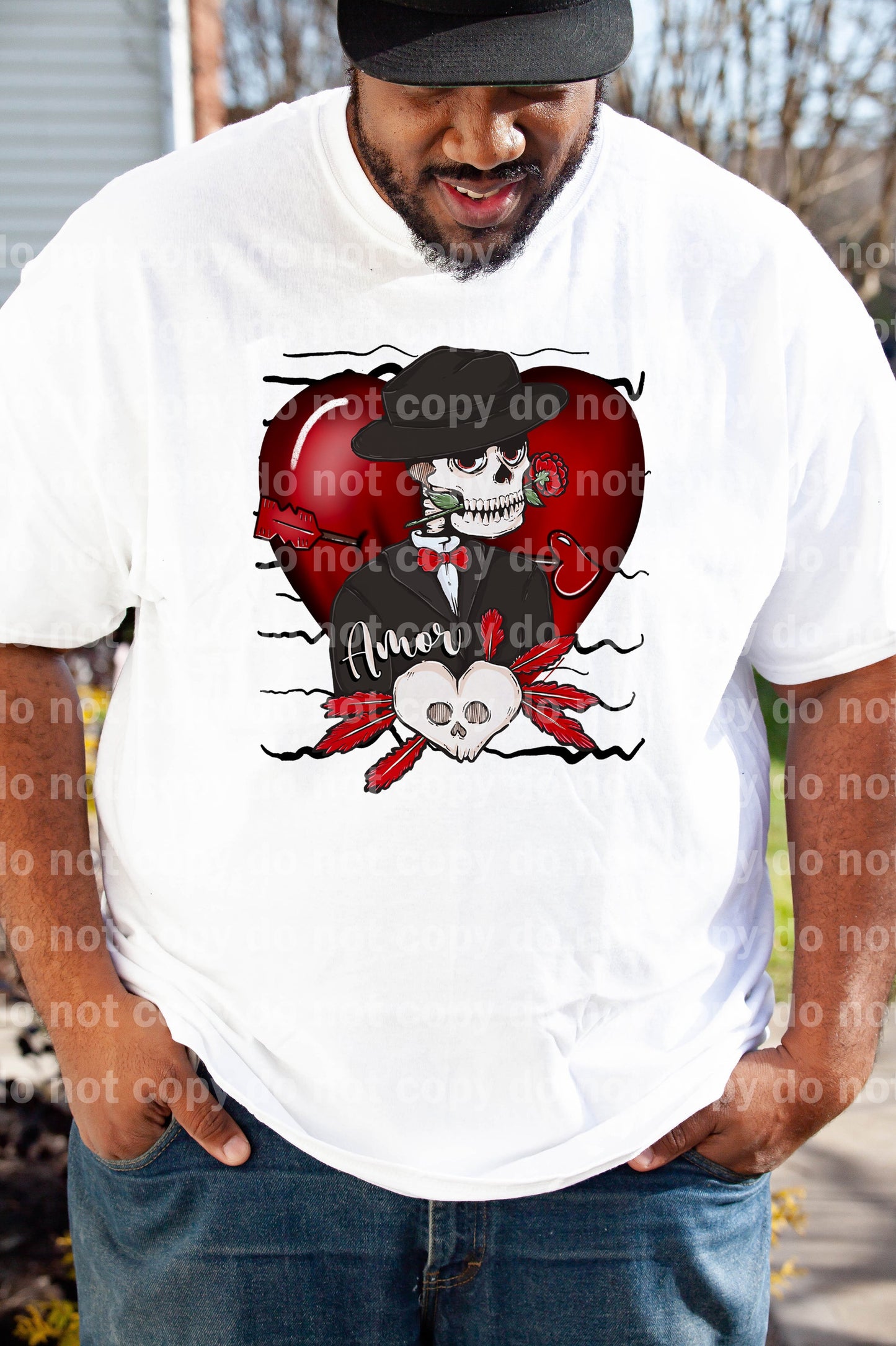 Amor Skeleton Heart Dream Print or Sublimation Print