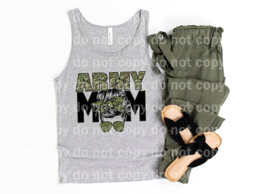 Army Mom Messy Bun Dream Print or Sublimation Print