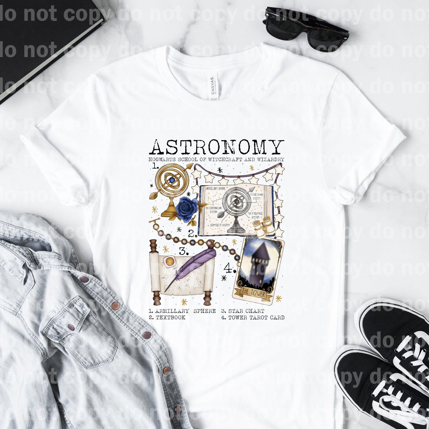 Astronomy Chart Armillary Sphere Textbook Star Tower Tarot Dream Print or Sublimation Print