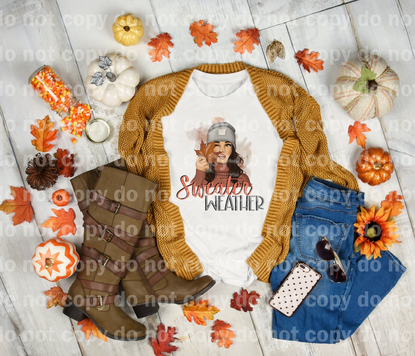 Autumn Girl Sweater Weather Dream Print or Sublimation Print