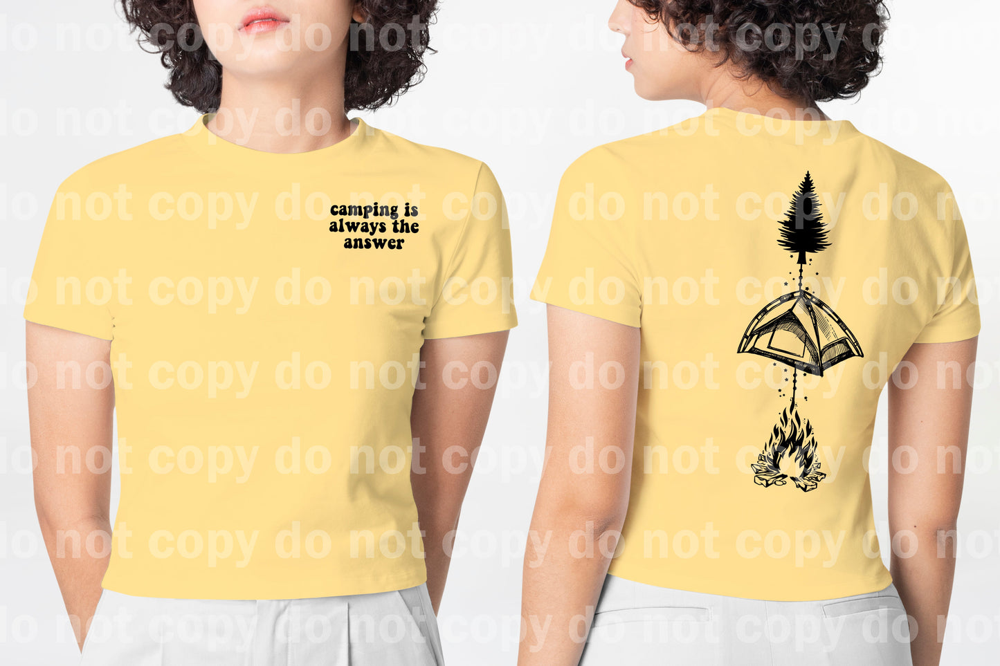 Camping Is Always The Answer Bonfire Tent Tree Dream Print or Sublimation Print