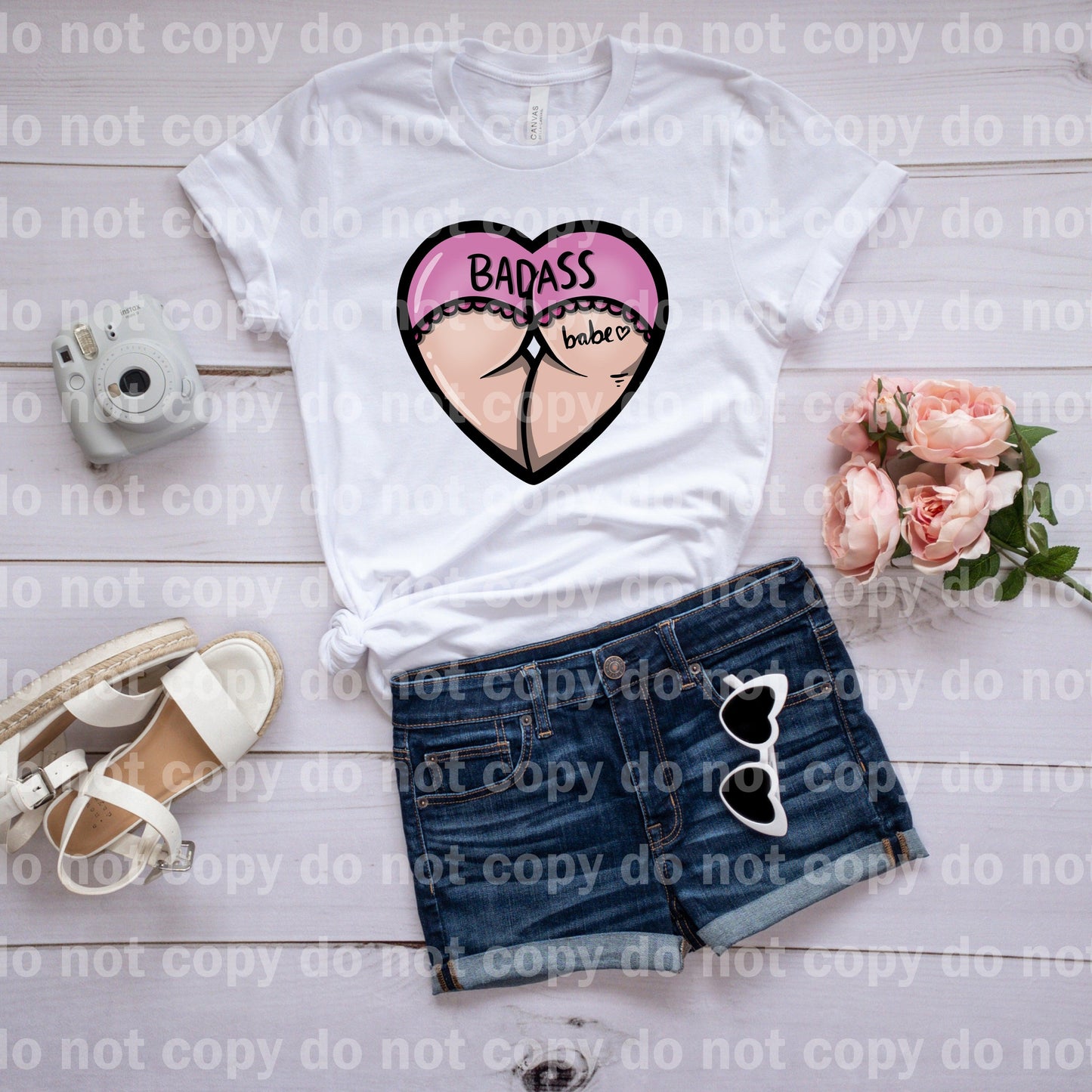 Badass Babe Pink Heart Shape Dream Print or Sublimation Print