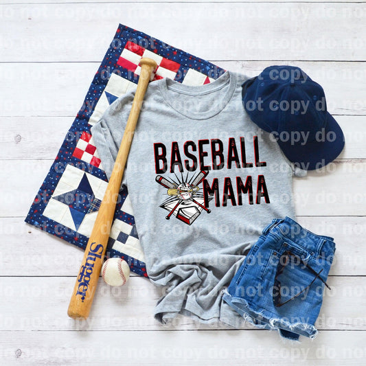 Baseball Mama Red Black Dream Print or Sublimation Print