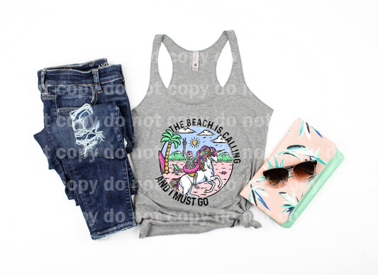 The Beach Is Calling And I Must Go Skellie And Unicorn Dream Print or Sublimation Print
