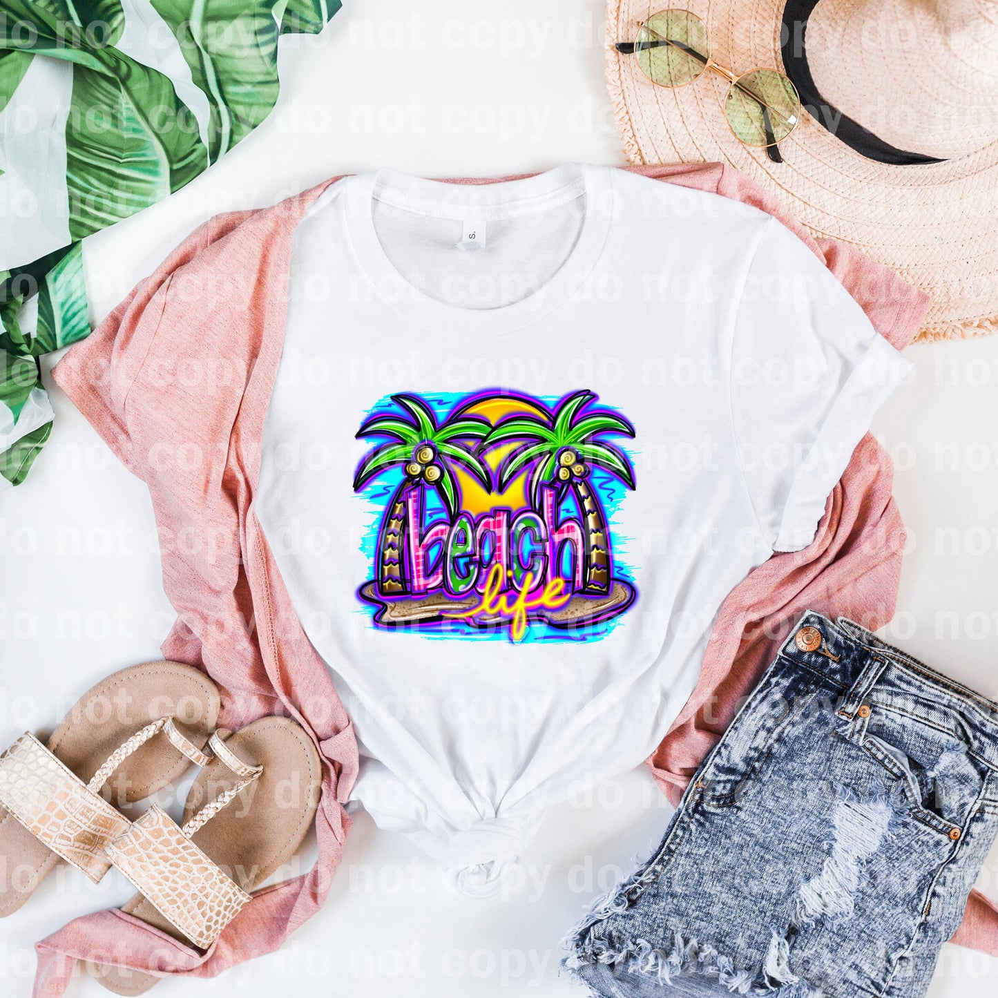 Beach Life Palm Tree Neon Dream Print or Sublimation Print