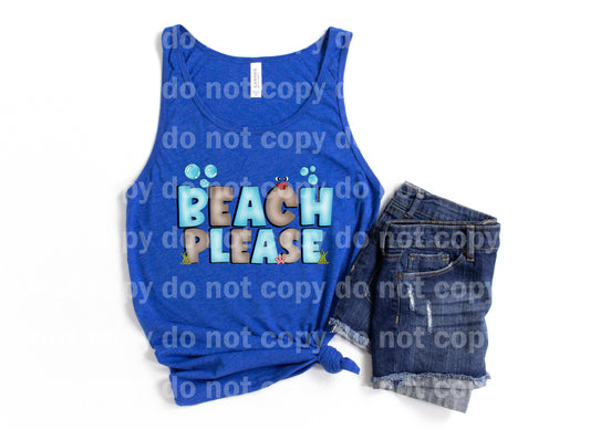 Beach Please Blue Grey Dream Print or Sublimation Print