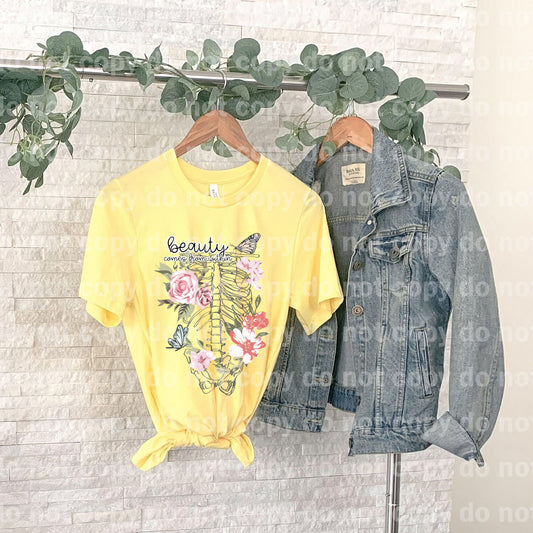 Beauty Comes From Within Floral Skellie Dream print transfer
