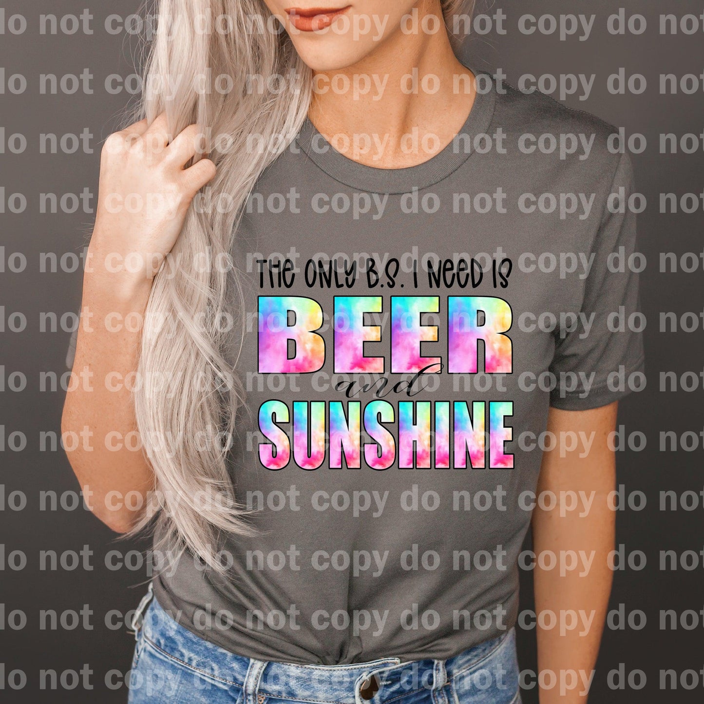 The Only BS I Need Is Beer And Sunshine Watercolor Dream Print or Sublimation Print