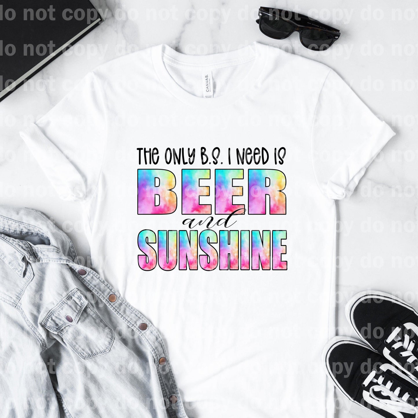 The Only BS I Need Is Beer And Sunshine Watercolor Dream Print or Sublimation Print
