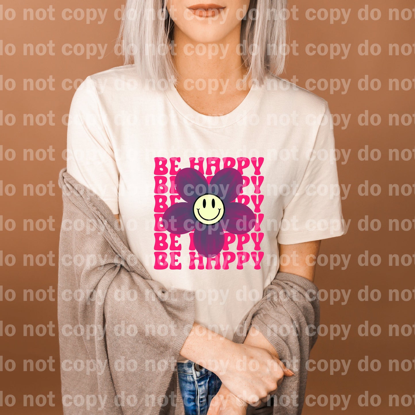 Be Happy Smiley Flower Dream Print or Sublimation Print