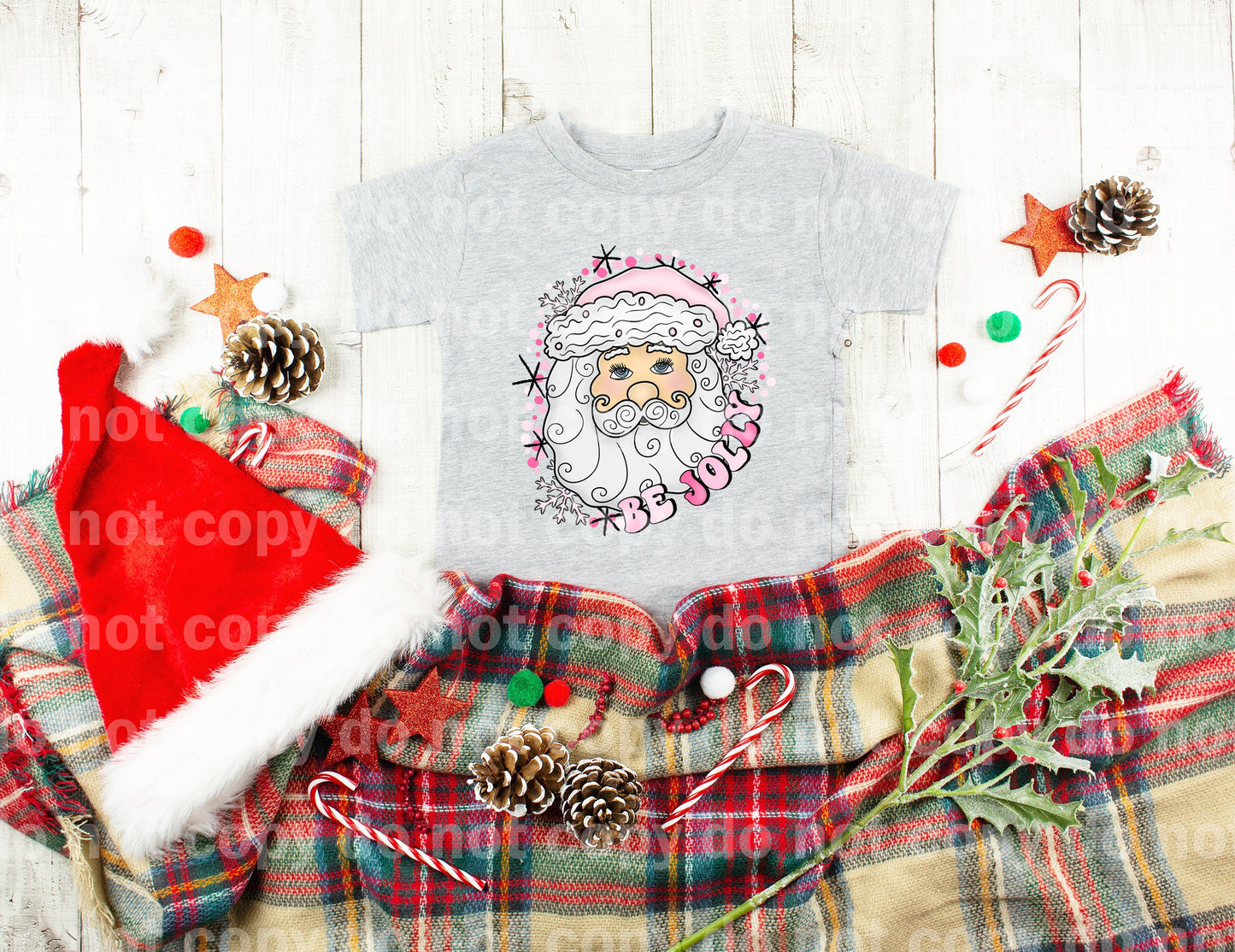 Be Jolly Pink Santa Dream Print or Sublimation Print