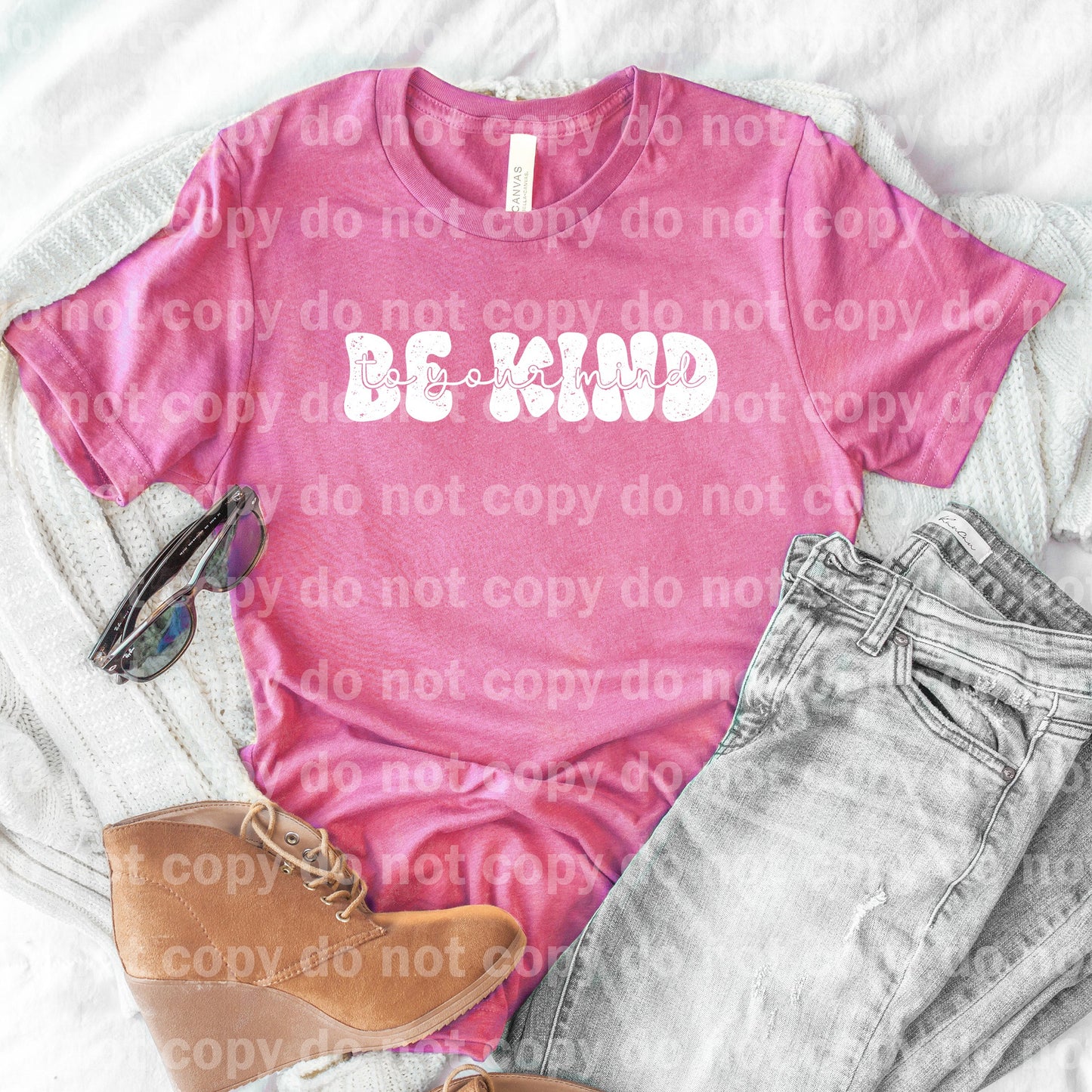 Be Kind To Your Mind Distressed Black/White Dream Print or Sublimation Print
