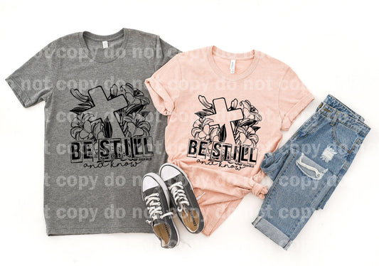 Be Still Cross And Known Psalm 46:10 Cross Floral Dream print transfer