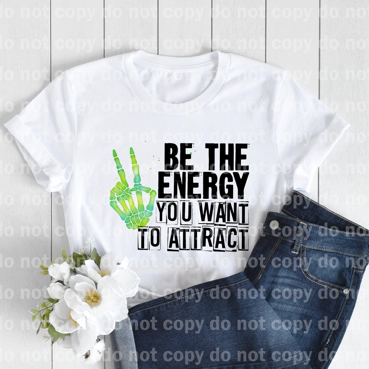 Be The Energy You Want To Attract Skellie Peace Neon Dream Print or Sublimation Print