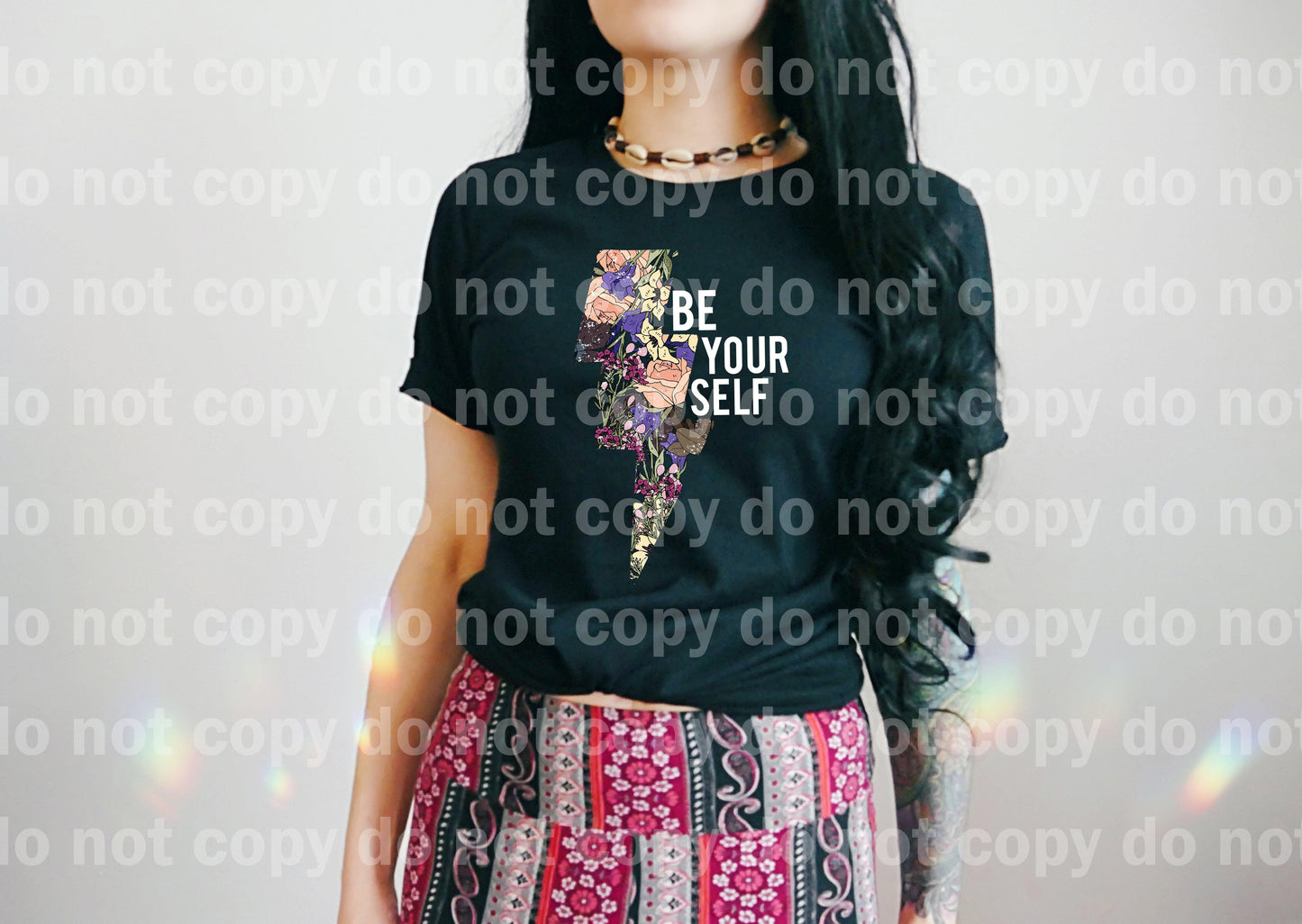 Be Yourself Lightning Bolt Floral Dream print transfer