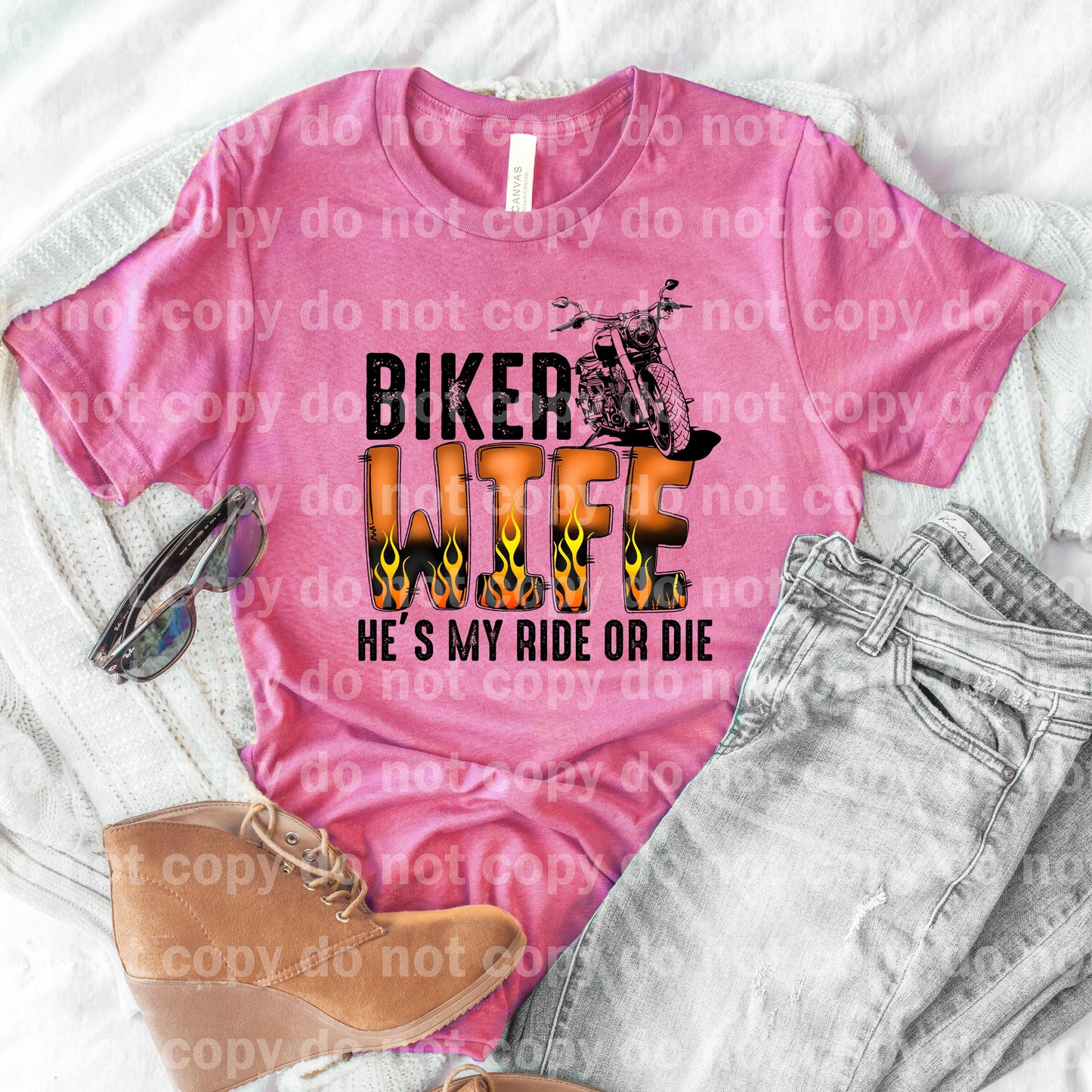 Biker Wife He's My Ride or Die Dream Print or Sublimation Print