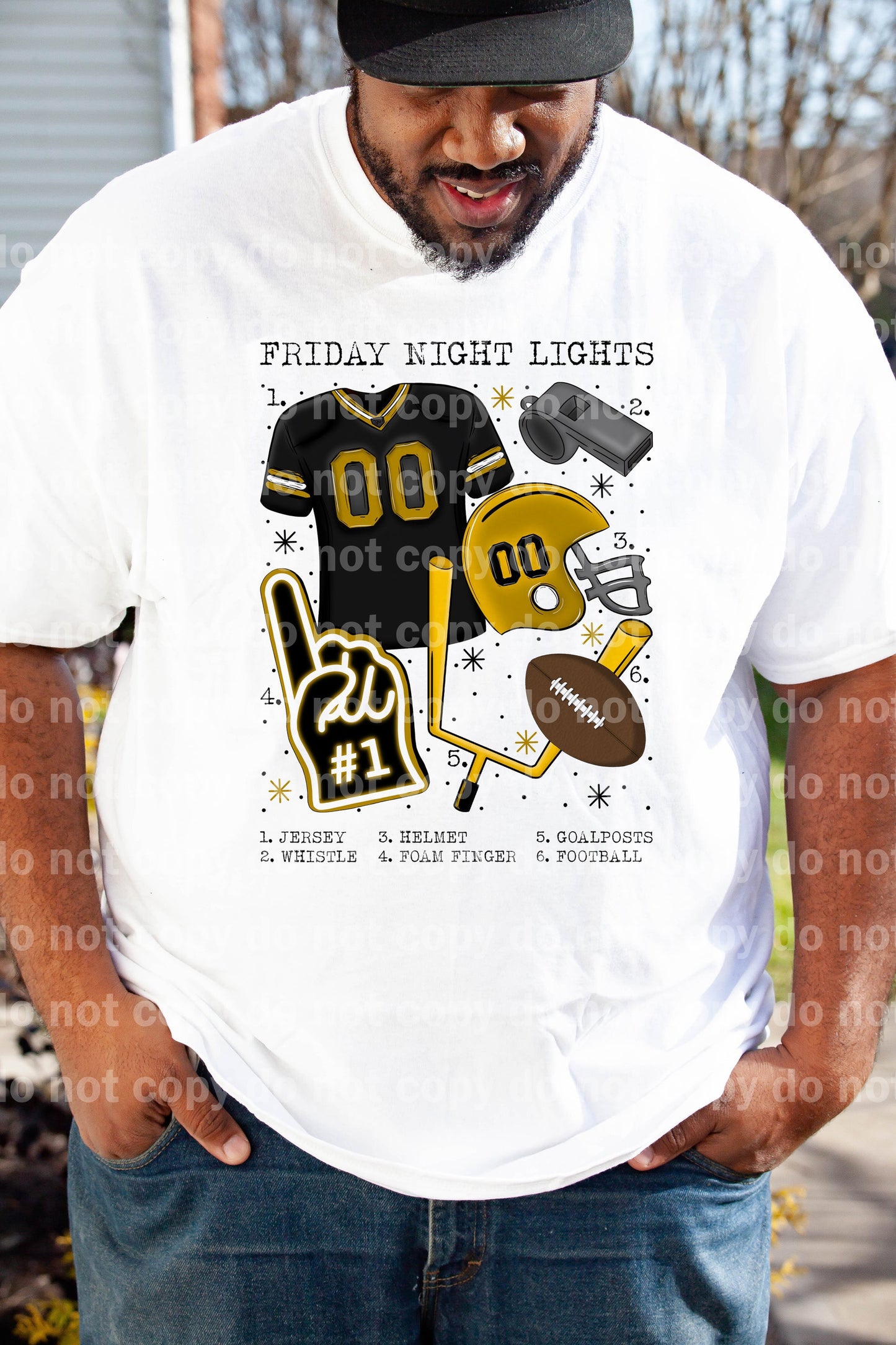Friday Night Lights Football Chart Black And Gold Dream Print or Sublimation Print