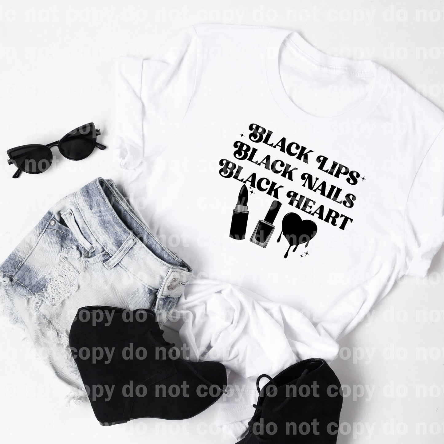 Black Lips Black Nails Black Heart Dream Print or Sublimation Print