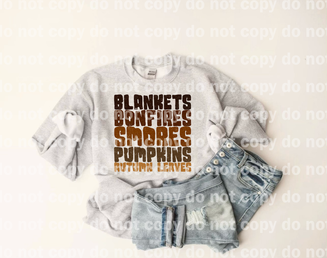 Blankets Bonfires Smores Pumpkins Autumn Leaves Full Color/One Color Dream Print or Sublimation Print