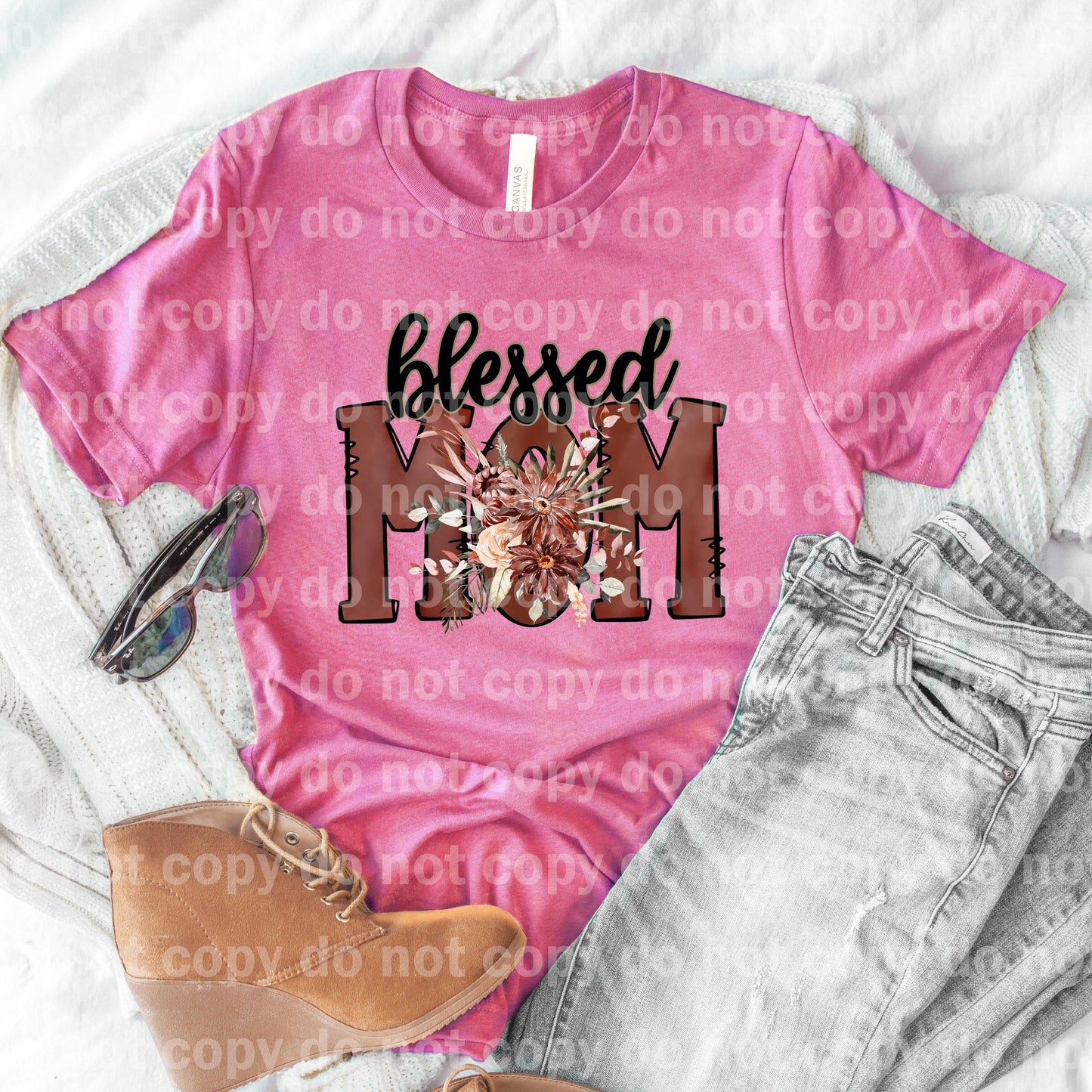 Blessed Floral Mom Dream print transfer