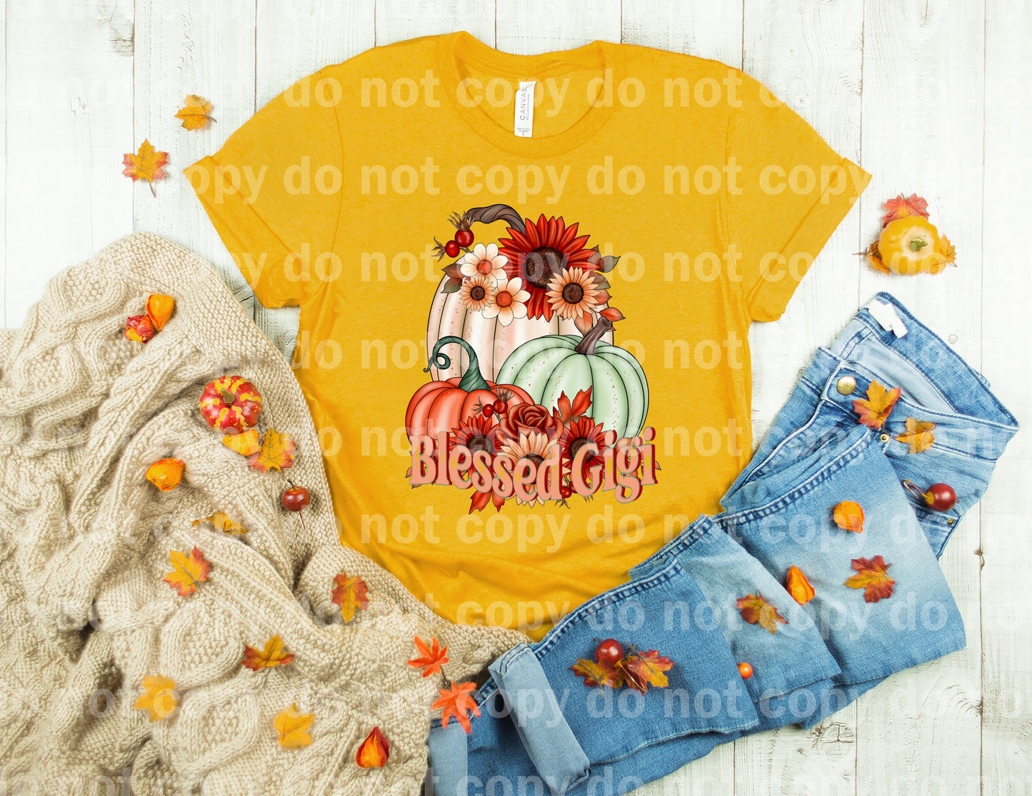 Blessed Gigi Pumpkins And Floral Dream Print or Sublimation Print