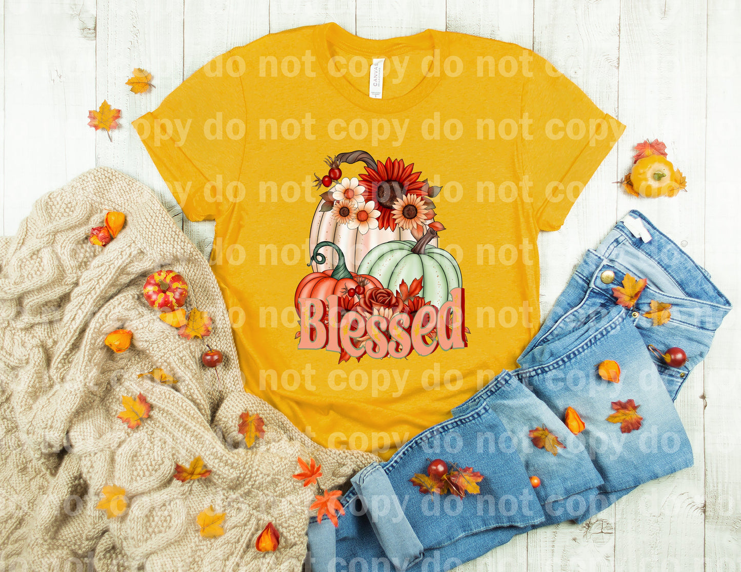 Blessed Pumpkins And Floral Dream Print or Sublimation Print