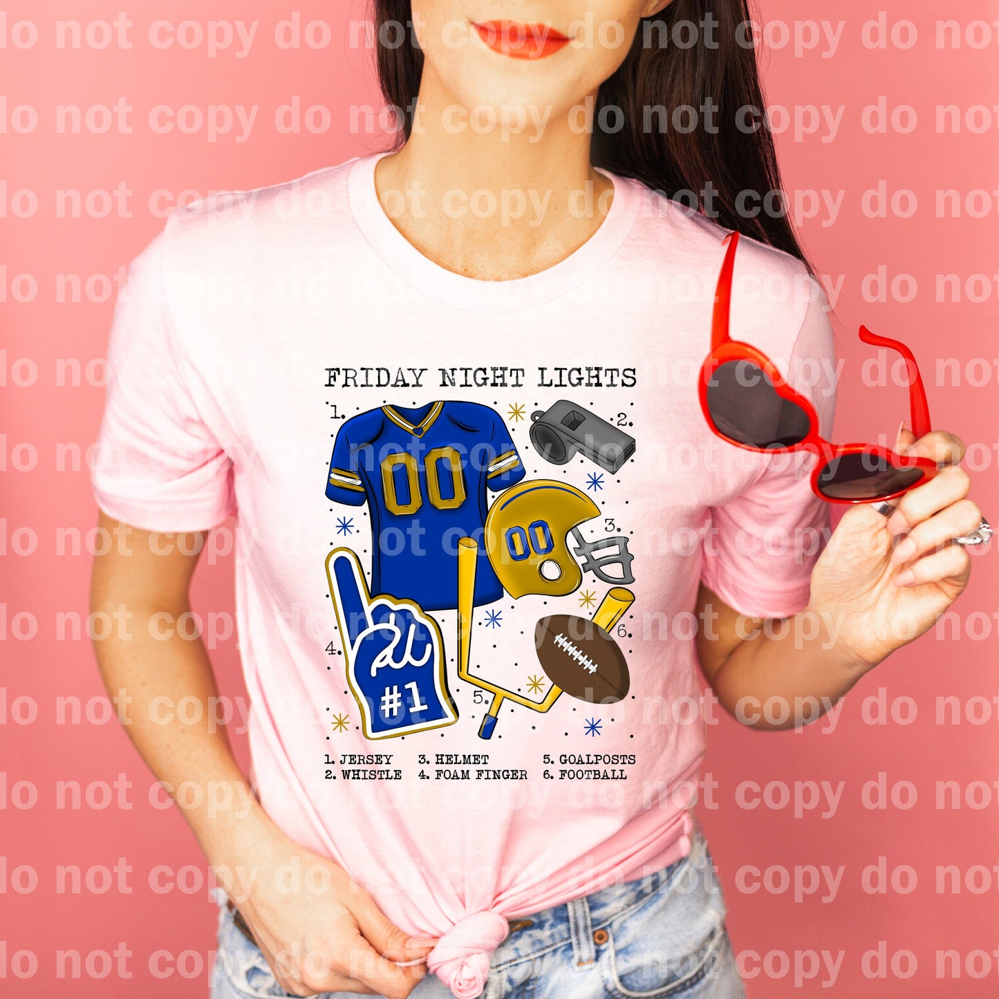 Friday Night Lights Football Chart Blue And Gold Dream Print or Sublimation Print