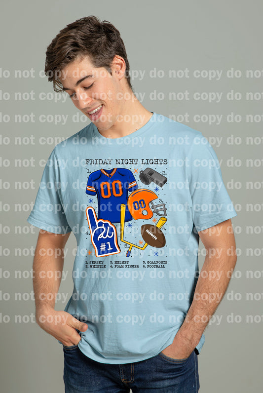 Friday Night Lights Football Chart Blue And Orange Dream Print or Sublimation Print