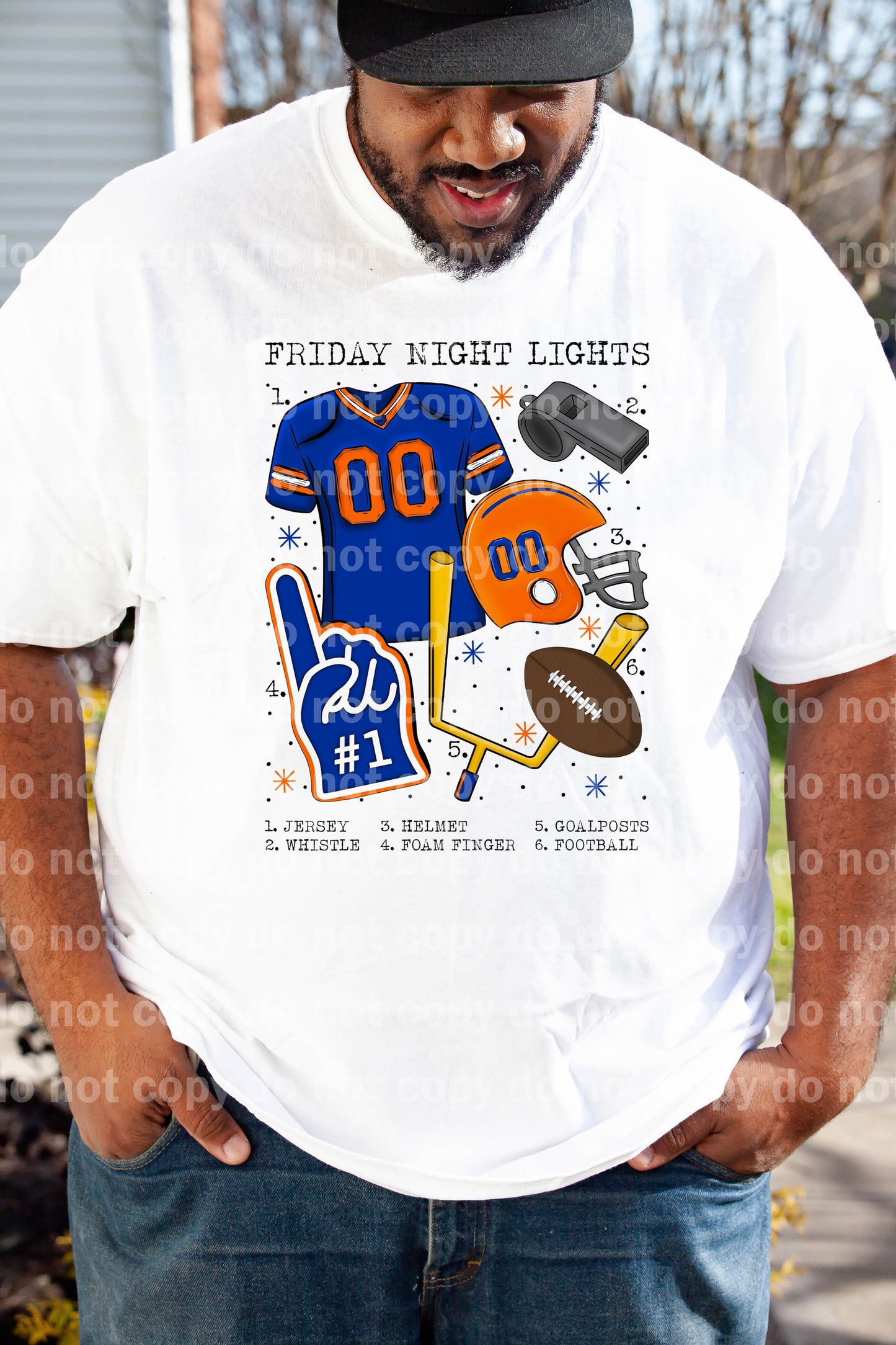 Friday Night Lights Football Chart Blue And Orange Dream Print or Sublimation Print