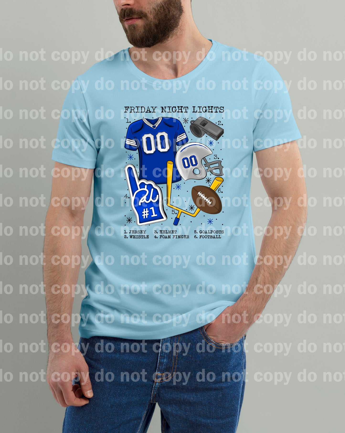 Friday Night Lights Football Chart Blue And White Dream Print or Sublimation Print