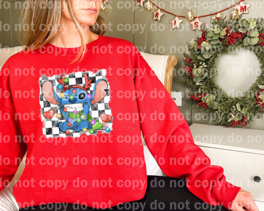 Blue Christmas experiment Checkered Dream Print or Sublimation Print
