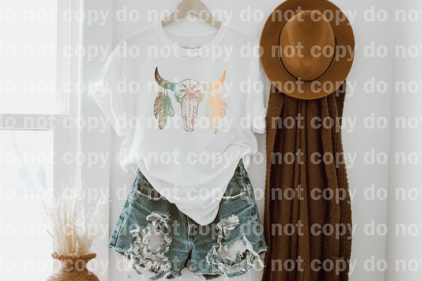 Boho Cow Skull Pastel Dream Print or Sublimation Print