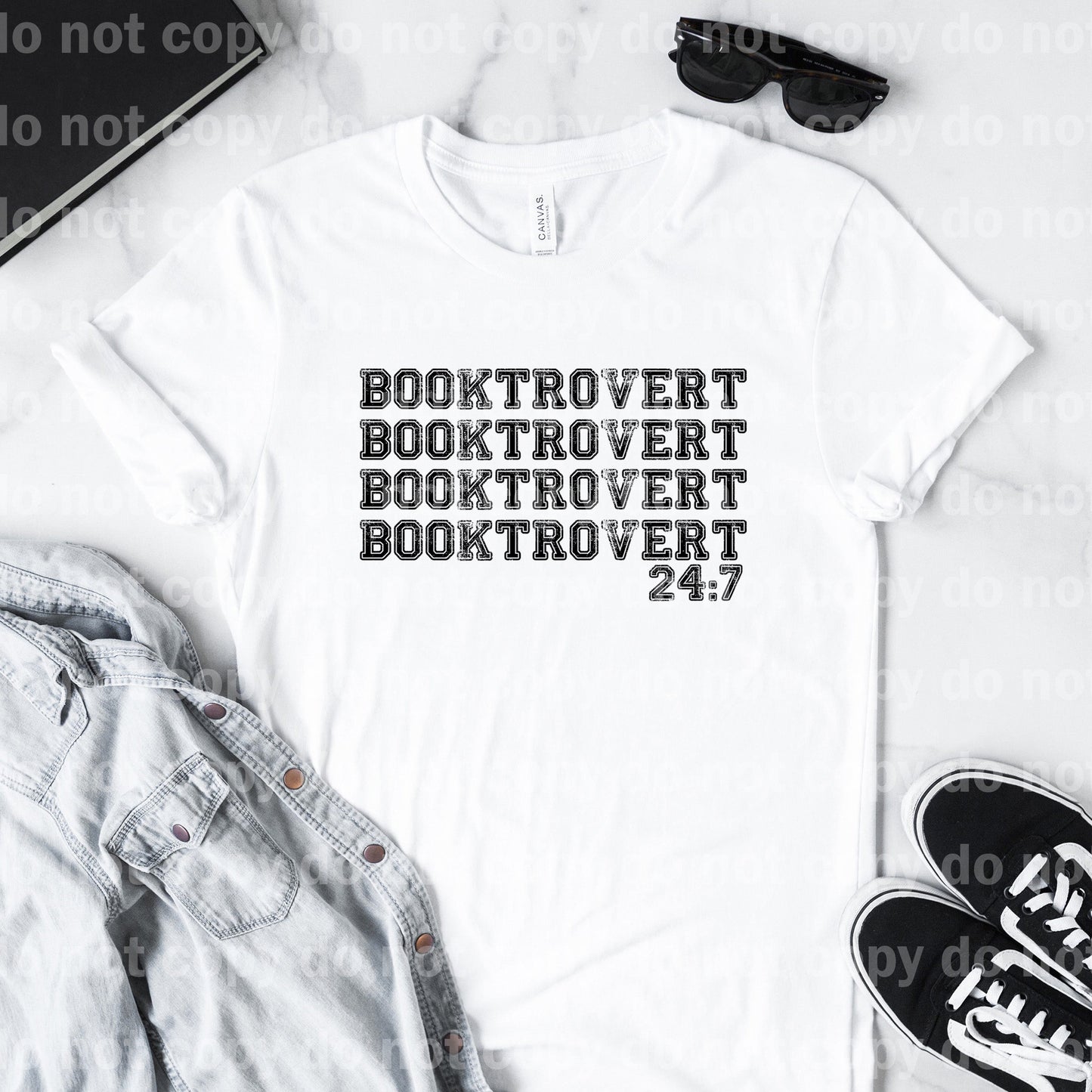 Booktrovert 24:7 Distressed Black/White Dream Print or Sublimation Print