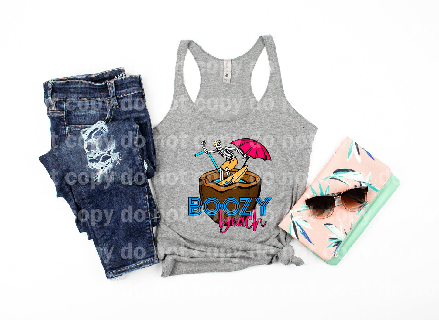 Boozy Beach Skellie Surfing Dream Print or Sublimation Print