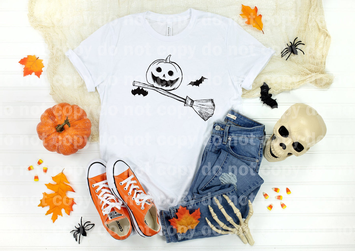 Witch Broom And Pumpkin Dream Print or Sublimation Print