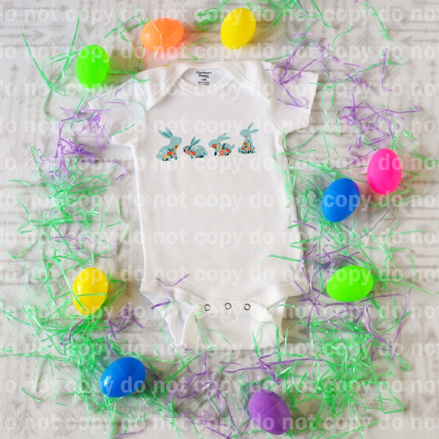 Bunny Floral Blue Dream Print or Sublimation Print