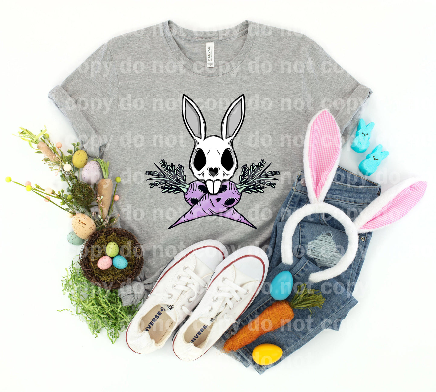 Bunny Skull Carrots Purple Dream Print or Sublimation Print