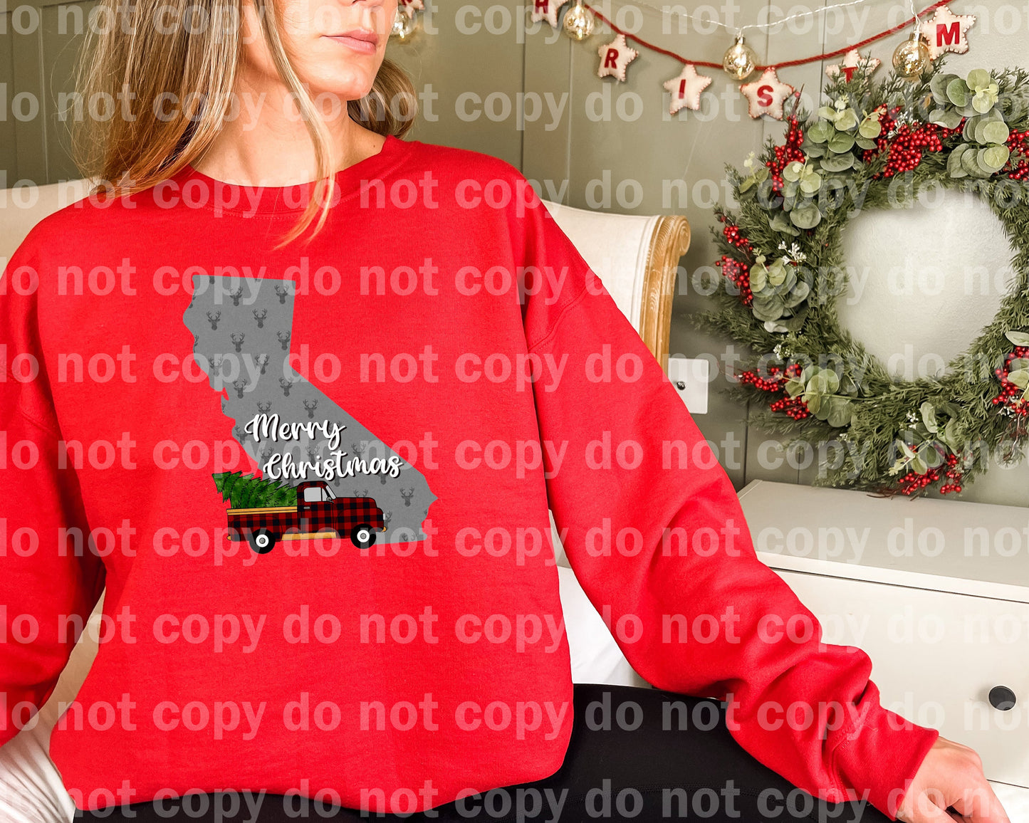 Merry Christmas Cali State Dream Print or Sublimation Print