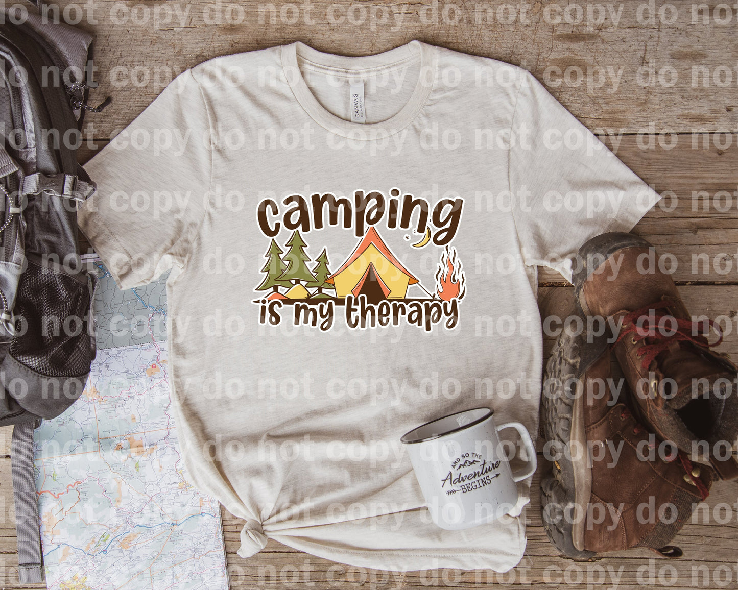 Camping Is My Therapy Dream Print or Sublimation Print