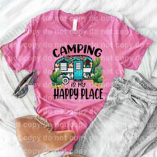 Camping es una impresión de ensueño o impresión de sublimación de Happy Place