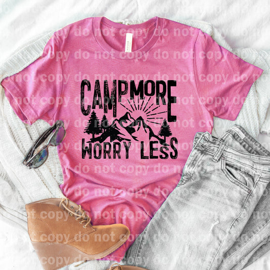 Camp More Worry Less Mountains Trees Dream Print or Sublimation Print