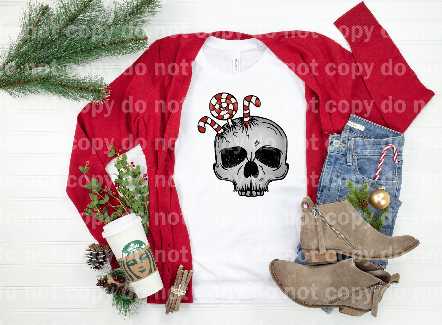 Candy Cane Skellie Full Color/One Color Dream Print o Impresión por sublimación