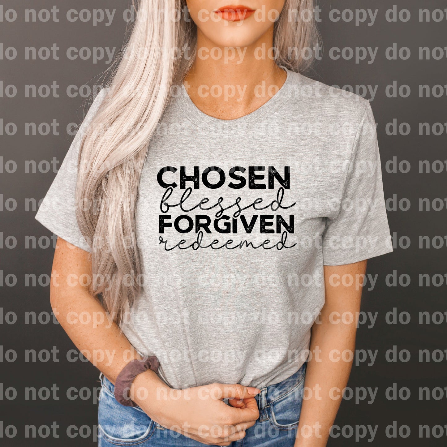 Chosen Blessed Forgiven Redeemed Distressed Dream Print or Sublimation Print