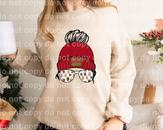 Christmas And Coffee Obsessed Beanie Bun Dream Print or Sublimation Print